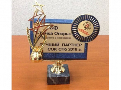 БФ "ТОЧКА ОПОРЫ" «Лучший партнер года» Специального Олимпийского Комитета Санкт-Петербурга 2016 года.